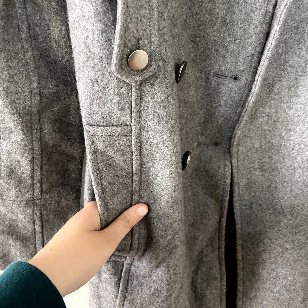 New York & Co gray peacoat comfortable warm winter fall style pockets double - Picture 4 of 7